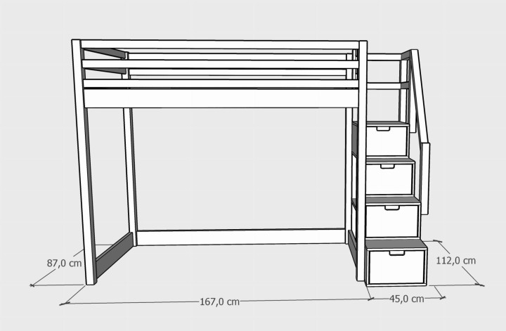 antresola łóżko 80x160