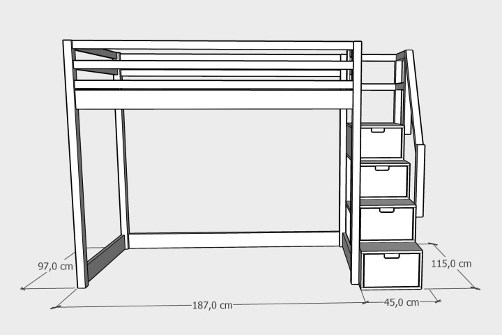 antresola łóżko 90x180