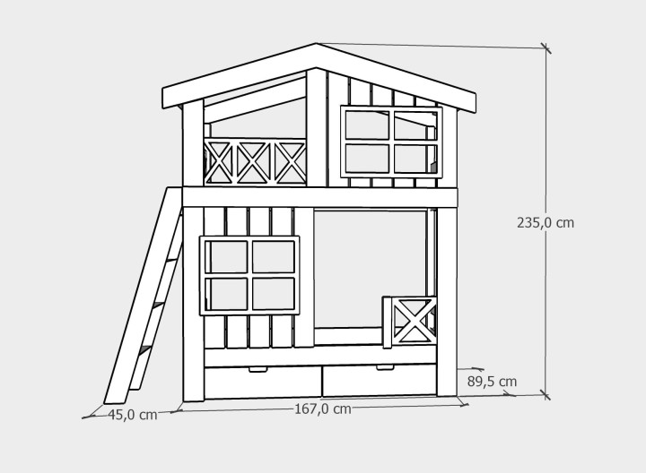 piętrowe łóżko 80x160