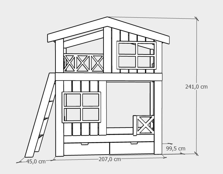 piętrowe łóżko 90x200