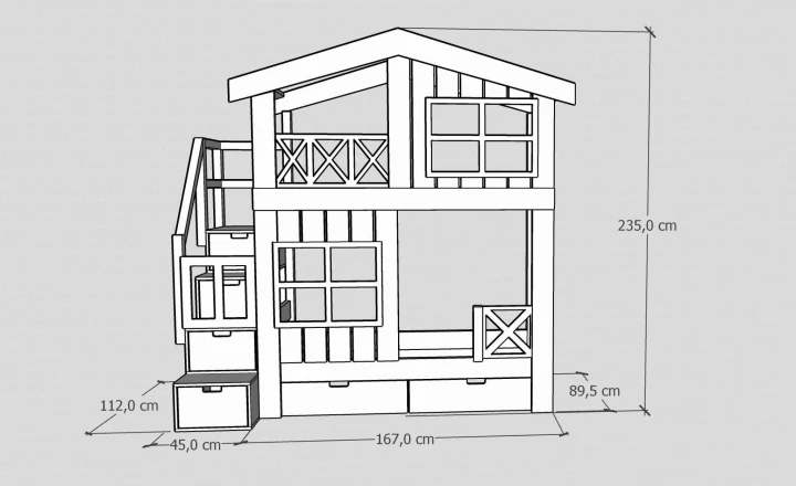 piętrowe łóżko - 80x160