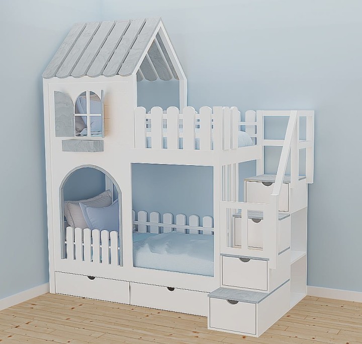 piętrowe łóżko dla dziewczynki