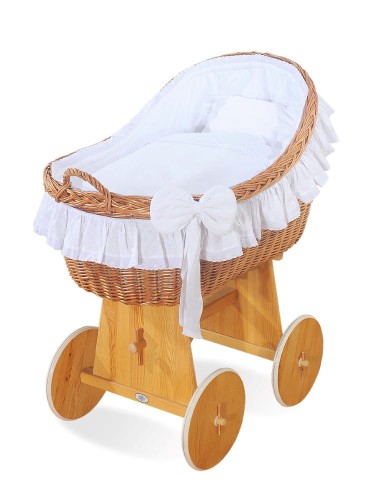 kosz mojżesza na kółkach pościel biała
