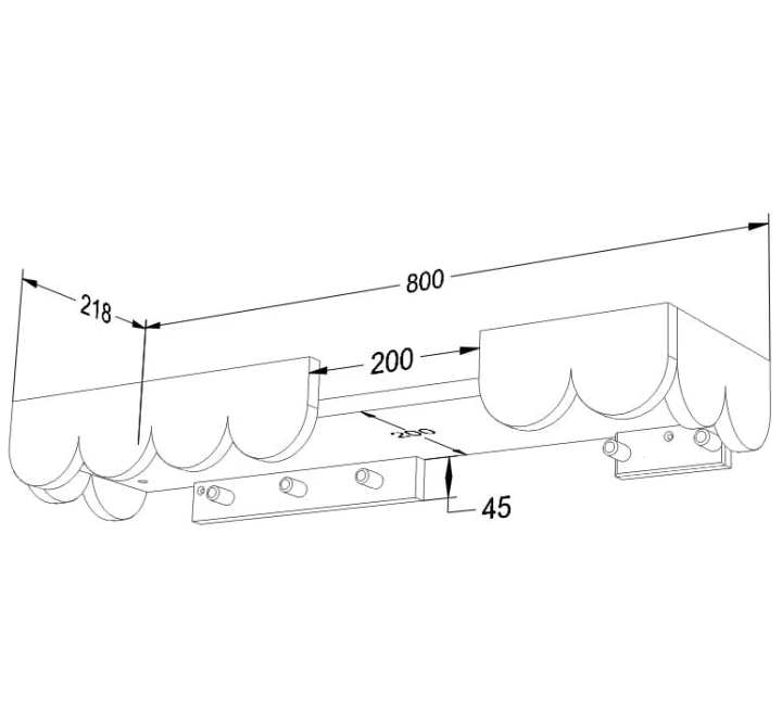Półka Babushka biała RAL 9010 - wymiary