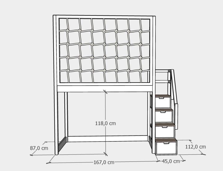 łóżko na antresoli - 80x160