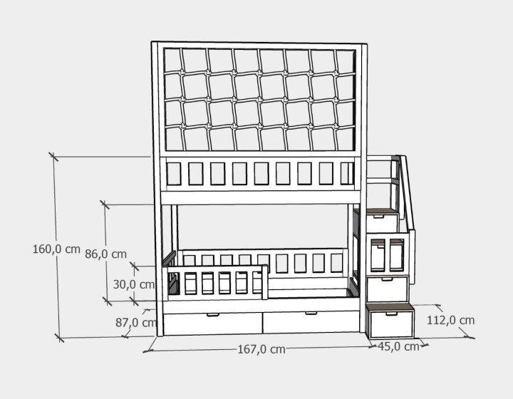 łóżko piętrowe 80x160