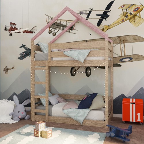 łóżko piętrowe z drabinką