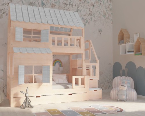 łóżko piętrowe - szeroki dół