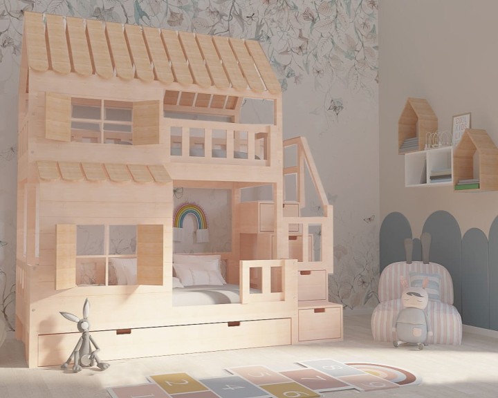 łóżko piętrowe - szeroki dół