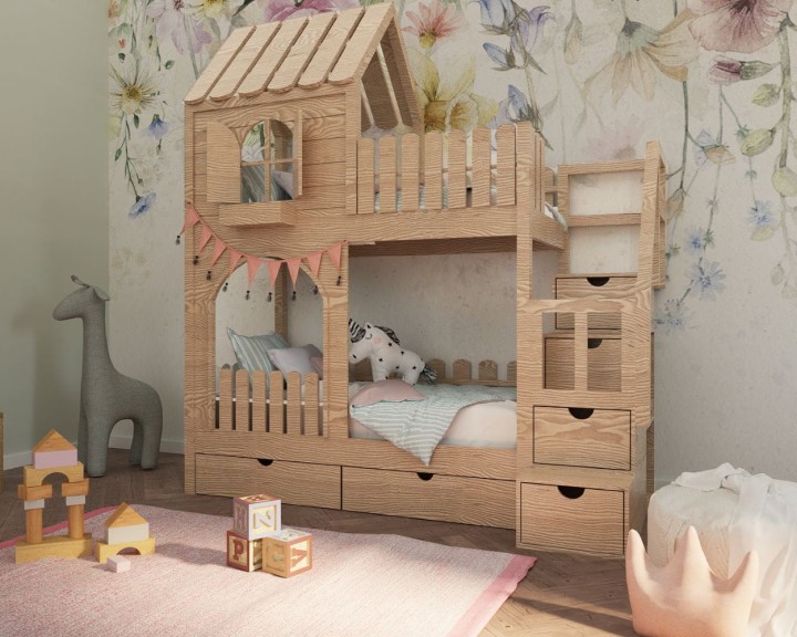 piętrowe łóżko dla dziewczynki