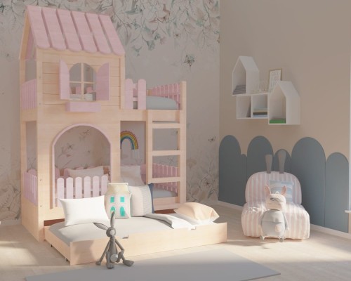 piętrowe łóżko dla dziewczynki