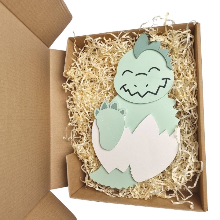 lampka z drewna dinozaur