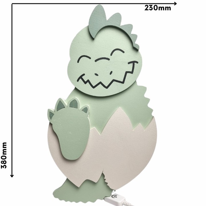 lampka z drewna dinozaur