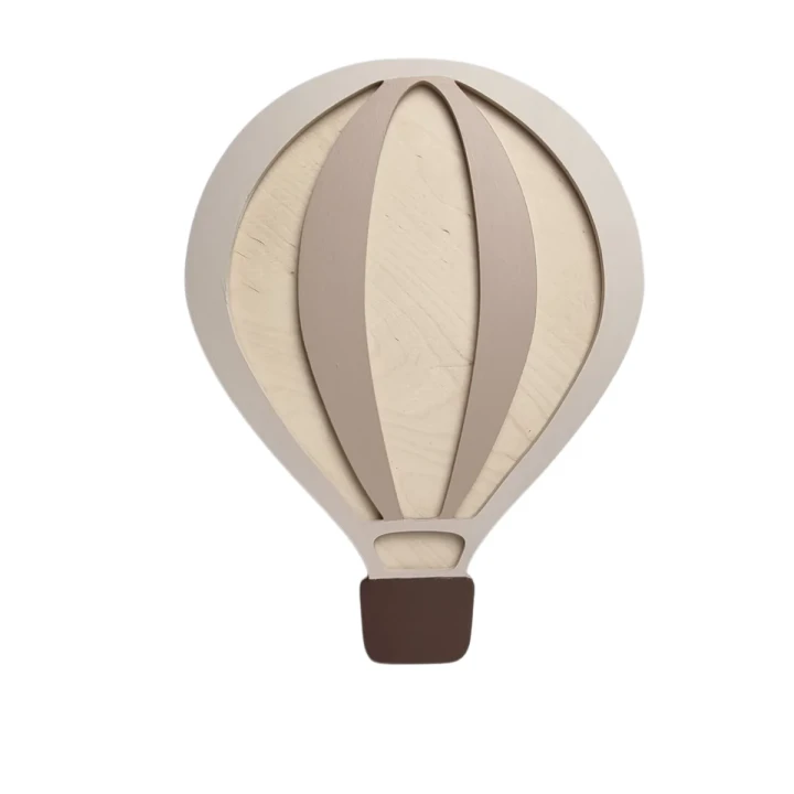 lampka z drewna balon beżowy