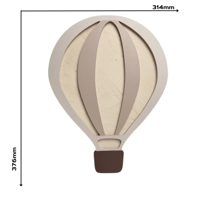 lampka z drewna balon beżowy