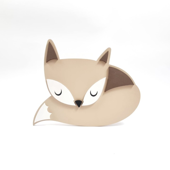 lampka z drewna - lis