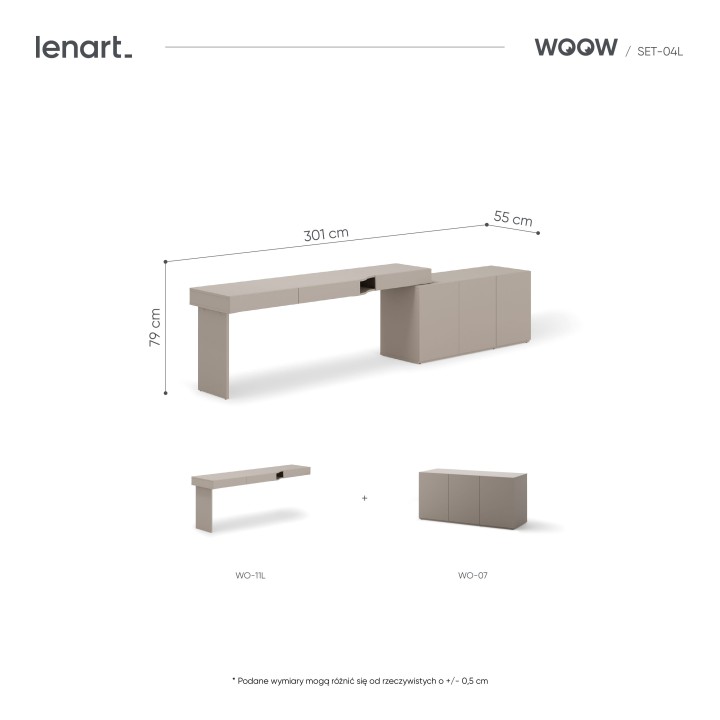 biurko z szafkami woow