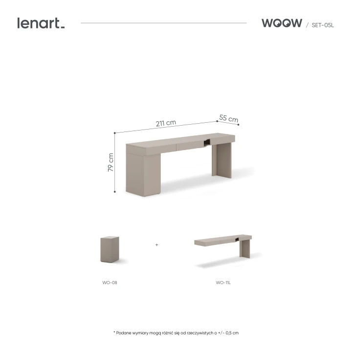 biurko z szafką woow