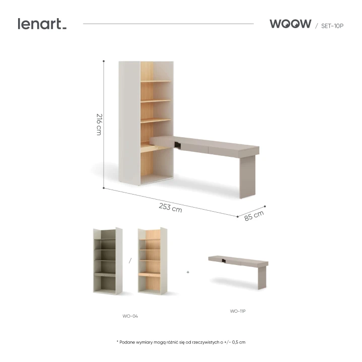 biurko z regałem woow