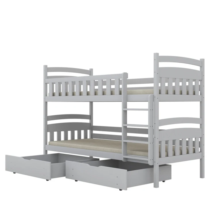 łóżko piętrowe z szufladami