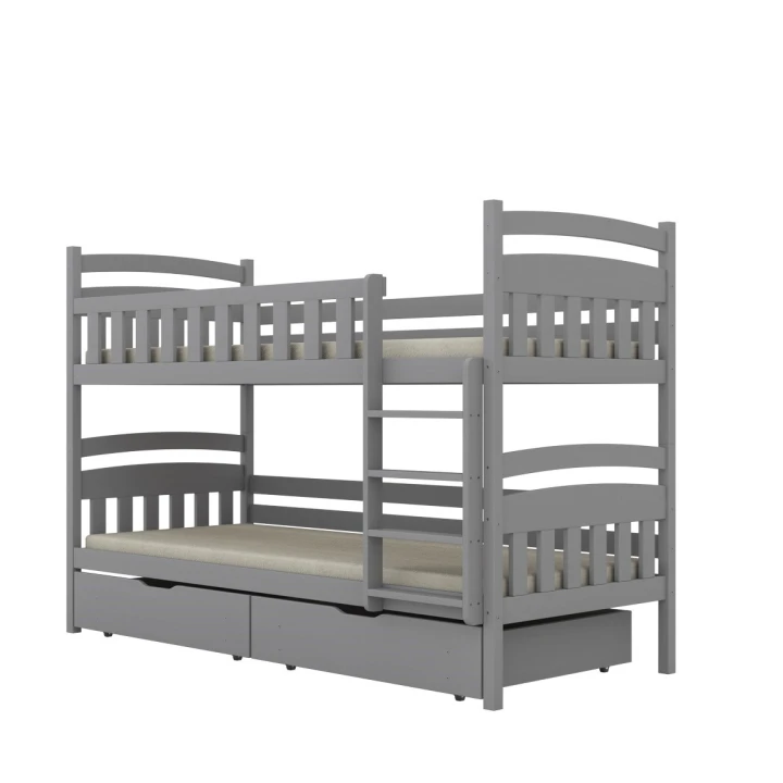 łóżko piętrowe z szufladami