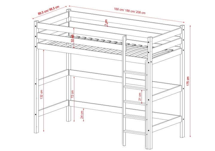łóżko piętrowe na antresoli - nubo