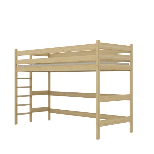 łóżko na antresoli z drabinką boczną