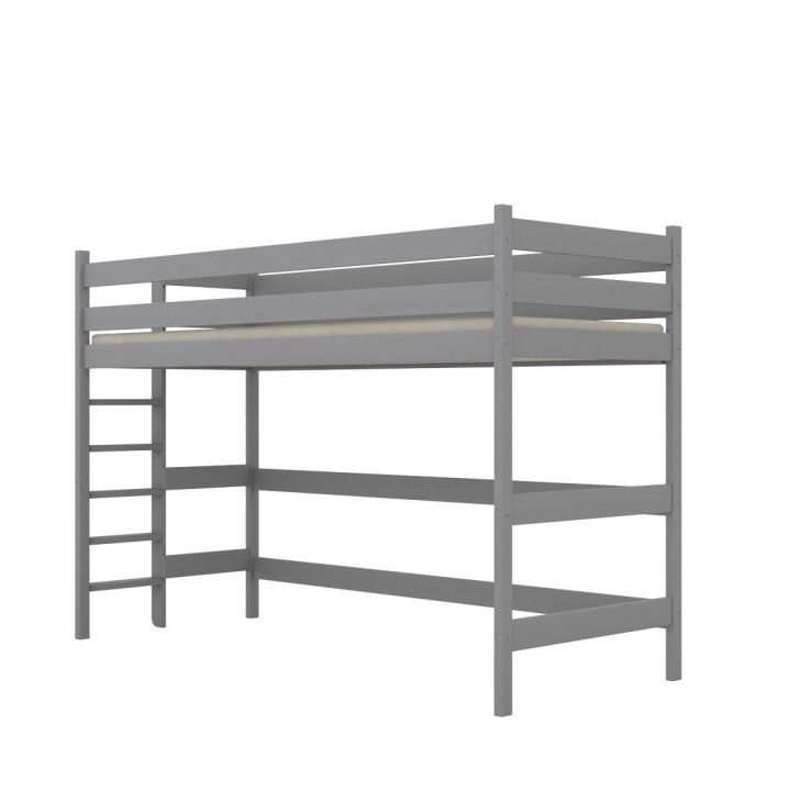 łóżko na antresoli z drabinką boczną