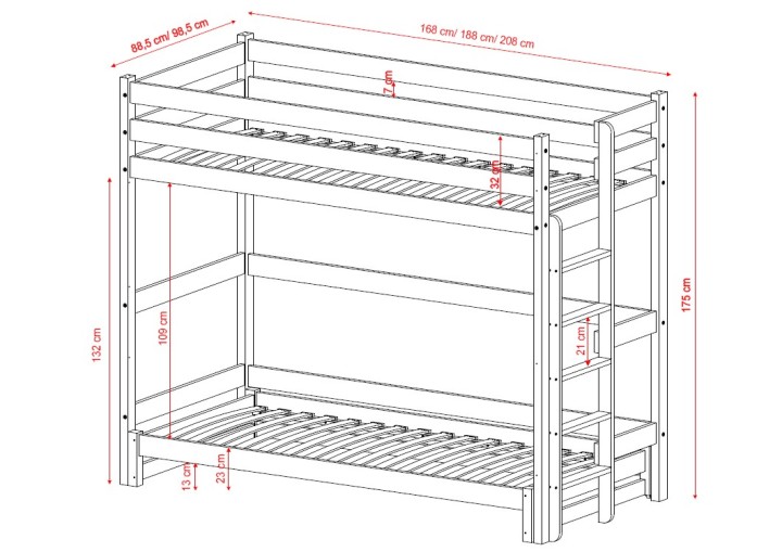 łóżko na antresoli z wysuwanym spaniem
