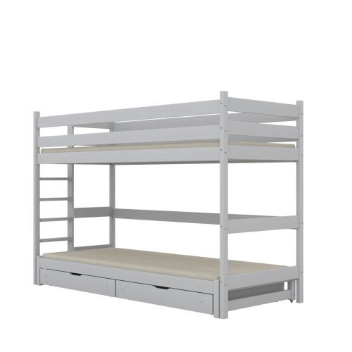 łóżko na antresoli z wysuwanym spaniem i szufladami