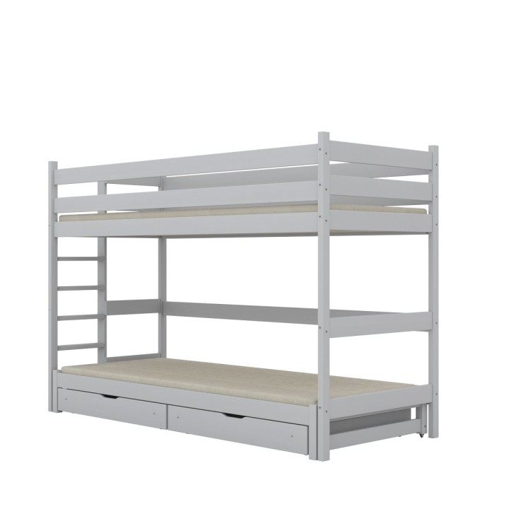 łóżko na antresoli z wysuwanym spaniem i szufladami