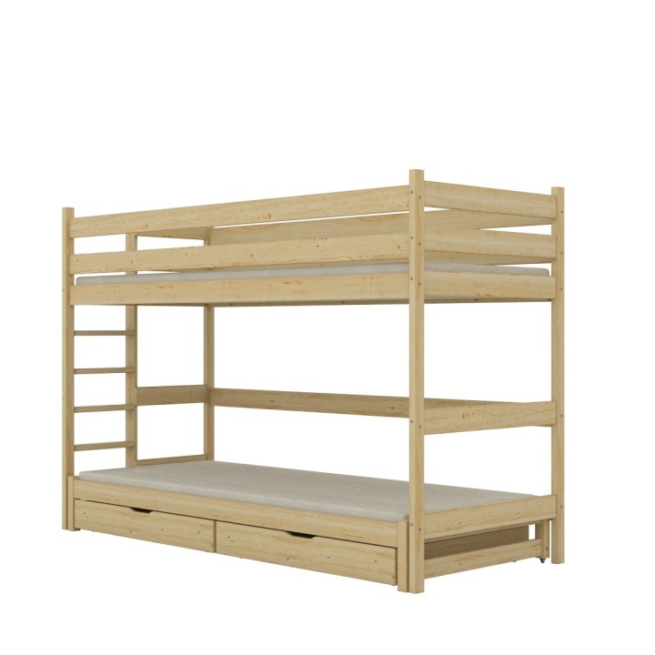 łóżko na antresoli z wysuwanym spaniem i szufladami