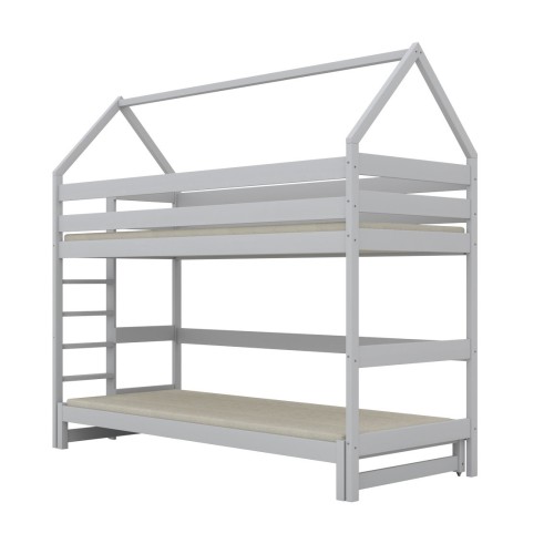 łóżko domek na antresoli z wysuwanym spaniem