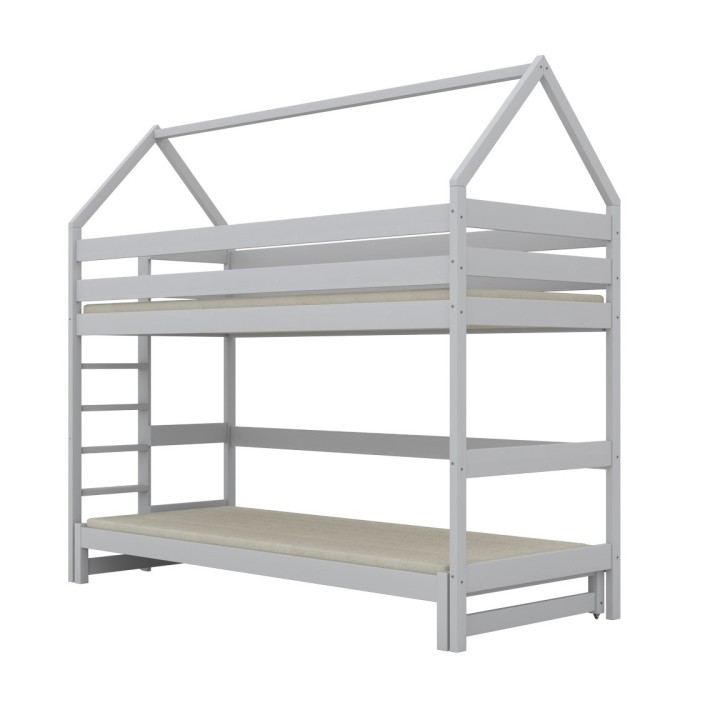 łóżko domek na antresoli z wysuwanym spaniem