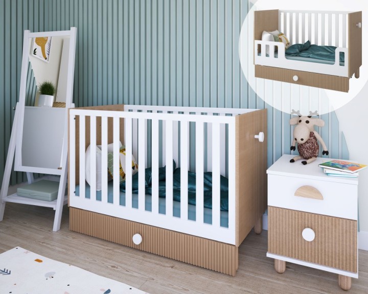 łóżeczko dziecięce z szufladą Cocolo biały