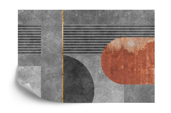 Fototapeta Gold Geometric Background Art. Modern Grey Pattern,