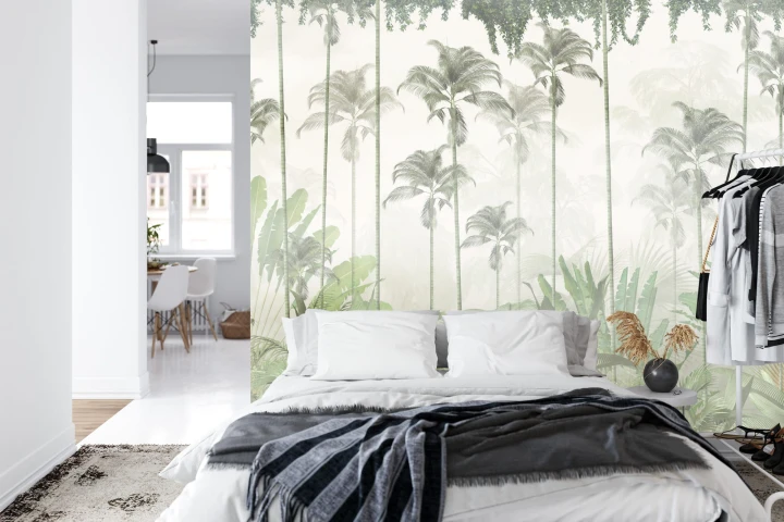 Fototapeta Tropical Trees And Leaves For Digital Printing Wallpaper, Custom Design Wallpaper - 3D