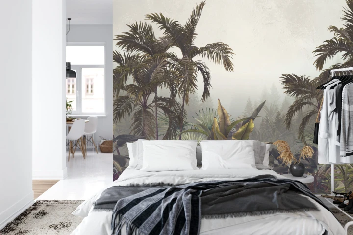 Fototapeta Tropical Trees And Leaves For Digital Printing Wallpaper, Custom Design Wallpaper - 3D