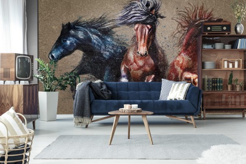 Fototapeta Trzy Biegnące Konie