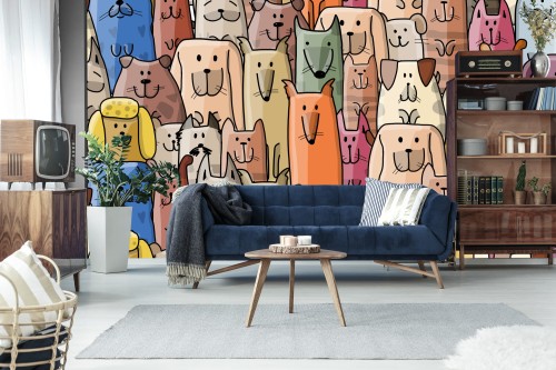 Fototapeta Kolorowe Bajkowe Psy