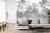 Fototapeta Tropical Trees And Leaves In Foggy Forest Wallpaper Design - 3D