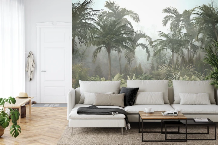 Fototapeta Tropical Trees And Leaves For Digital Printing Wallpaper, Custom Design Wallpaper - 3D
