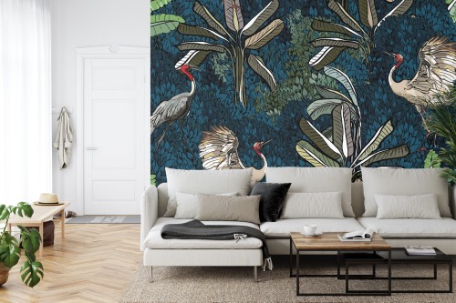 Fototapeta Żurawie Pośród Liści