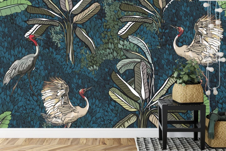 Fototapeta Żurawie Pośród Liści