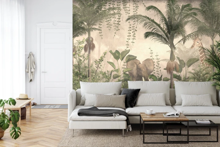 Fototapeta Tropical Trees And Leaves For Digital Printing Wallpaper, Custom Design Wallpaper - 3D