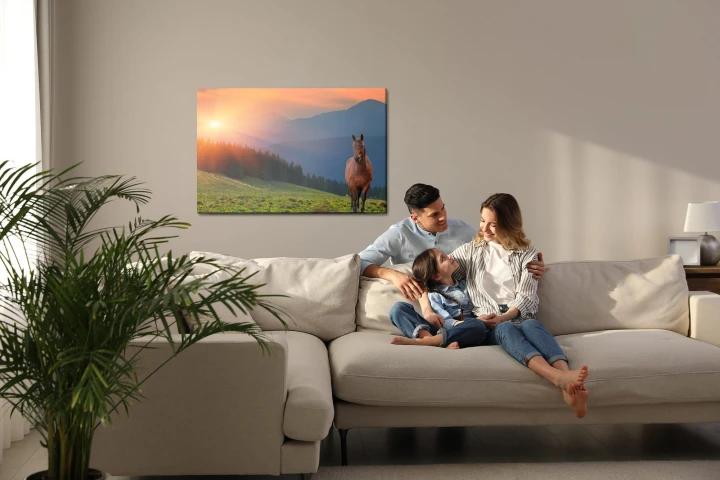 Obraz Na Płótnie Koń Na Tle Zachodu Słońca