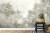Fototapeta Tropical Trees And Leaves In Foggy Forest Wallpaper Design - 3D