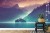 Fototapeta Fantasy Concept Showing A Lake Bled, Slovenia. Digital Art Style, Painting