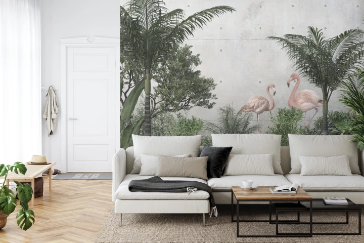 Fototapeta Tropical Trees And Leaves For Digital Printing Wallpaper, Custom Design Wallpaper - 3D