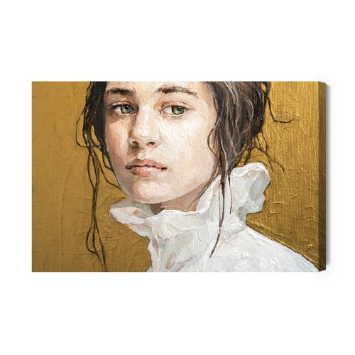 Obraz Na Płótnie Oil Painting. Portrait Of A Girl